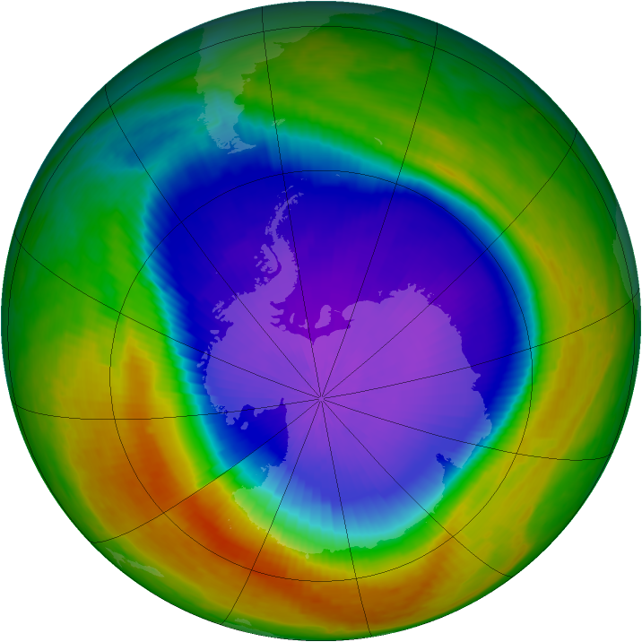 Antarctic ozone map for 06 October 2000